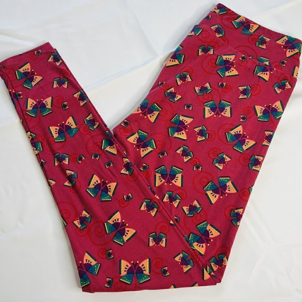 LulaRoe Leggings Tall & Curvy Monarch Butterfly Festival Colorful 0706